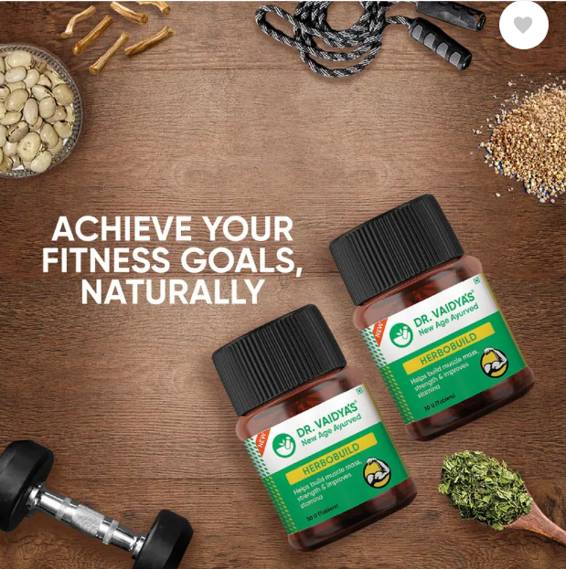 DR. VAIDYA'S Herbobuild - Ayurvedic Capsules For Muscle Gain with Ashwagandha (Pack of 2, 60 Capsules) - Image 3