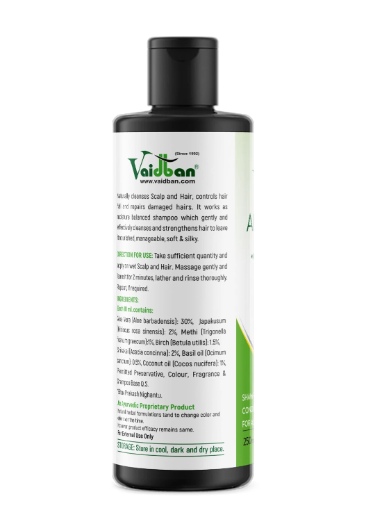 Buy vaidban aloe vera shampoo with conditioner (250ml) Online - Image 2